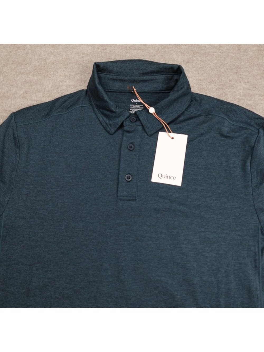 Quince Mens Polo Shirt Medium Blue Solid Flowknit Performance NEW